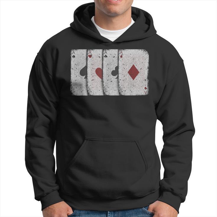 Vintage Distressed Four Aces Poker Playing Card Hoodie