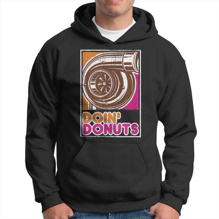 Vintage Doin' Donuts Car Enthusiast Hoodie