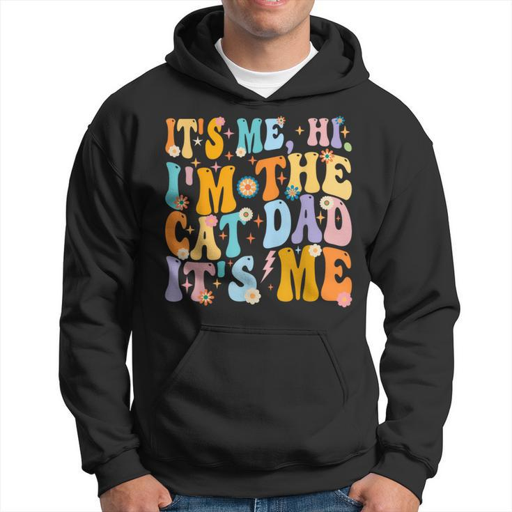Vintage Fathers Day It's Me Hi I'm The Cat Dad It's Me Hoodie