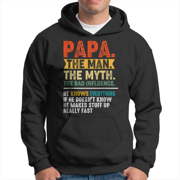 Vintage Father's Day Papa The Man The Myth The Bad Influence Hoodie