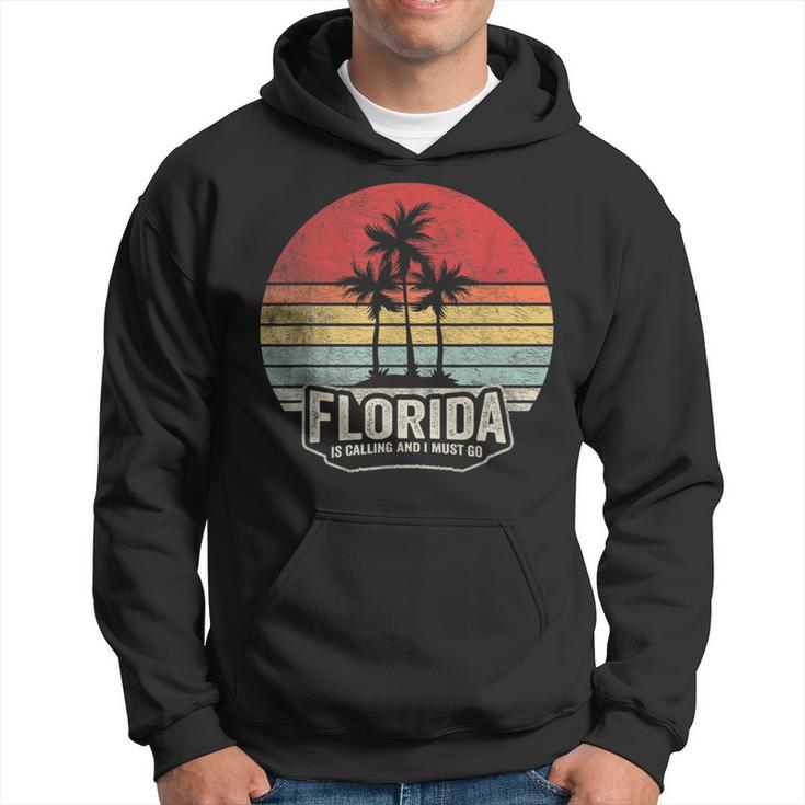 Vintage Florida Is Calling I Must Go Summer Florida Vacation Hoodie