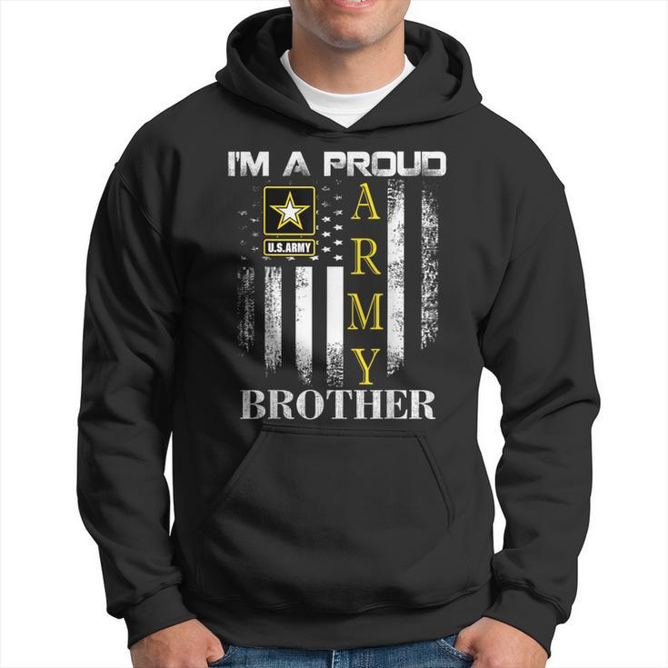 Vintage I'm A Proud Army Brother With American Flag Hoodie