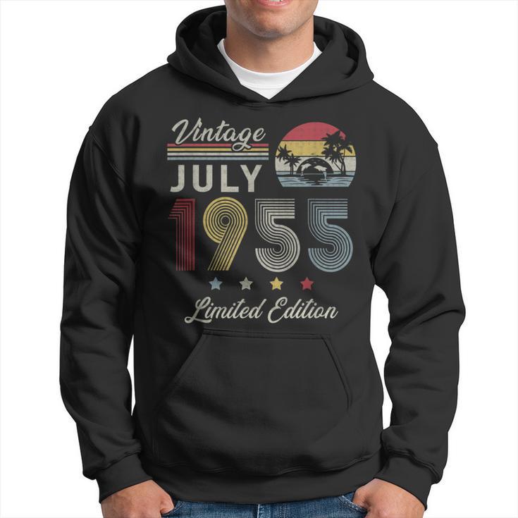 Vintage July 1955 66Th Birthday Retro 66 Years Old Hoodie