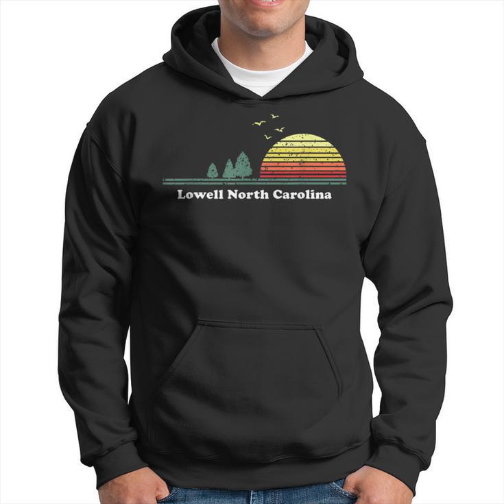 Vintage Lowell North Carolina Sunset Souvenir Print Hoodie