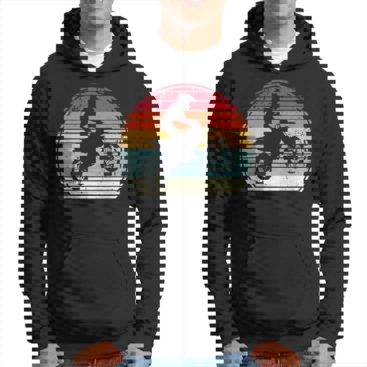 Vintage Motocross Player Retro Style Color 70S 80S Sport Fan Hoodie