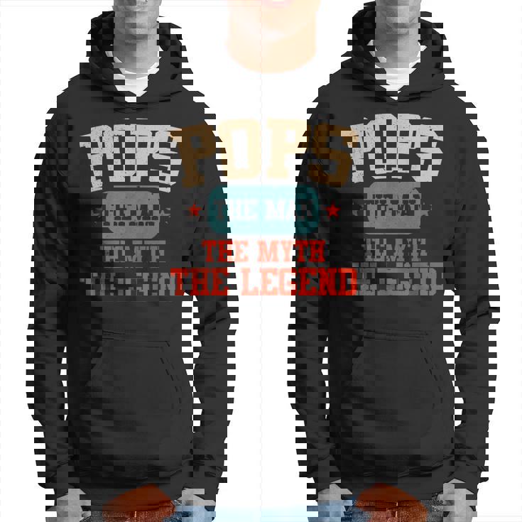Vintage Pops Man Myth Legend Daddy Grandpa Fathers Day Men Hoodie