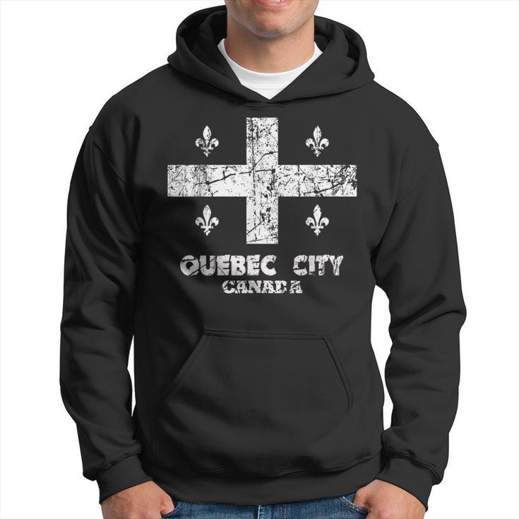 Vintage Quebec City Flag Canada Pride Canadian Hoodie