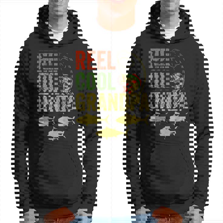 Vintage Reel Cool Grandpa Father's Day Grandfather Fishing Hoodie