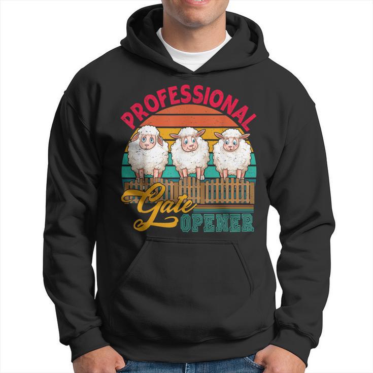 Vintage Retro Professional Gate Opener Three Sheep Farmer Hoodie