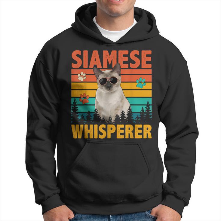 Vintage Retro Siamese Whisperer Cat Sunglasses Lover Hoodie