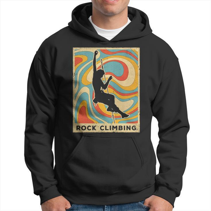 Vintage Rock Climbing Sport Retro Poster Hoodie