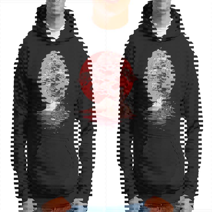Vintage Sakura Cherry Blossom Japanese Graphical Art Hoodie