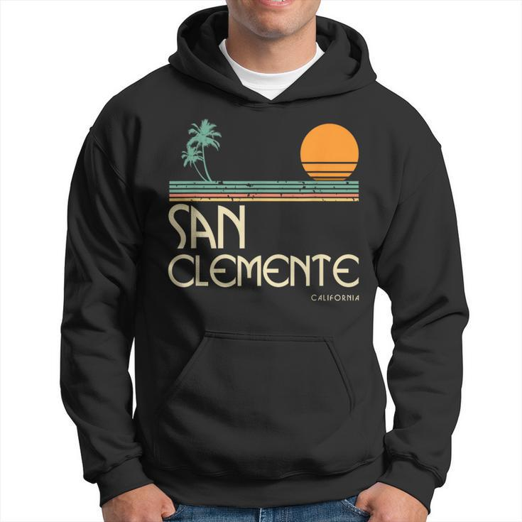 Vintage San Clemente California Sunset Palms Hoodie