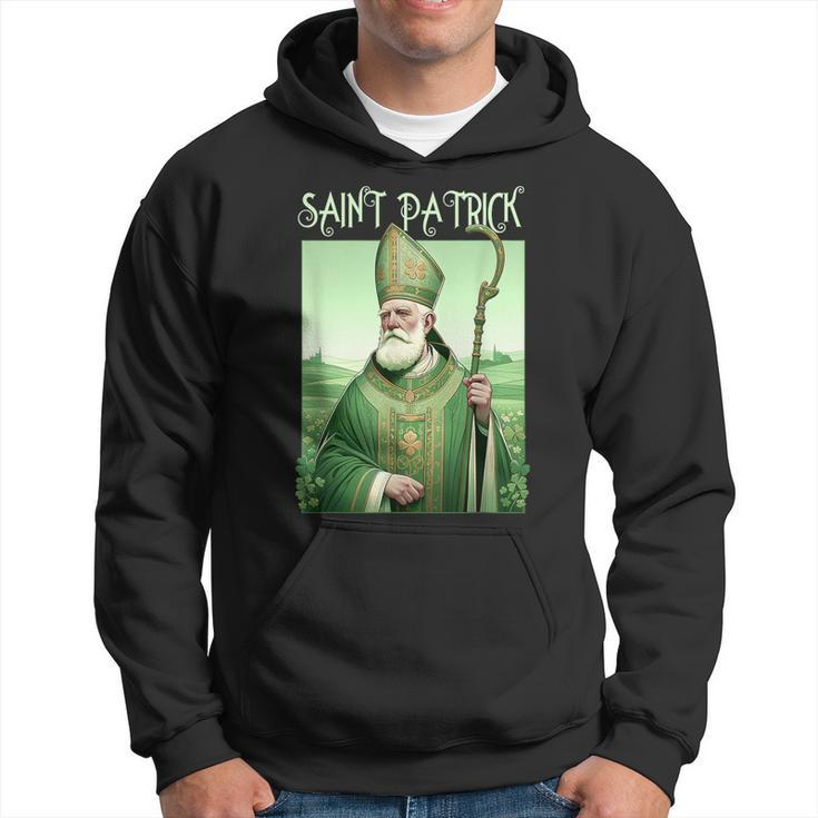 Vintage St Patrick Saint Patty Clover Catholic Prayer Faith Hoodie