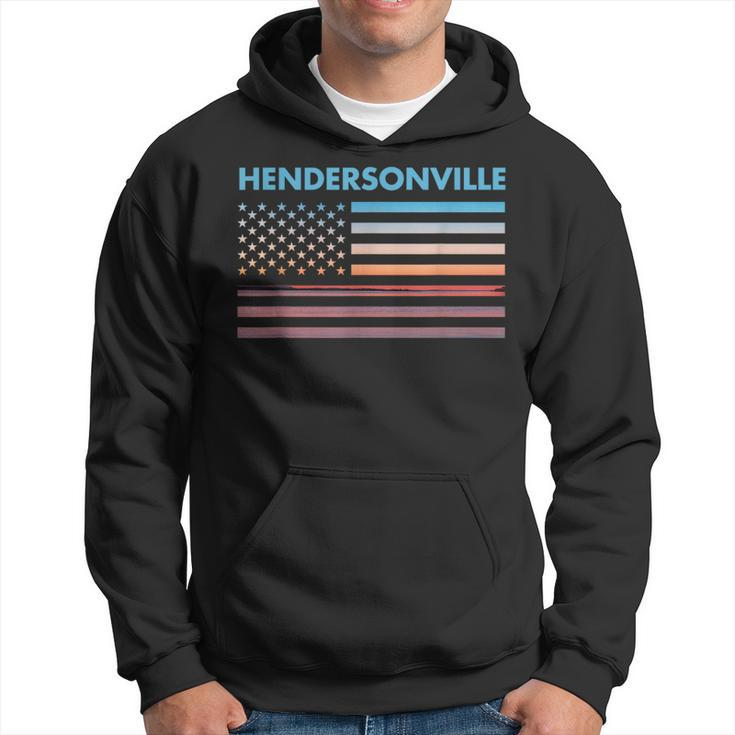 Vintage Sunset American Flag Hendersonville North Carolina Hoodie