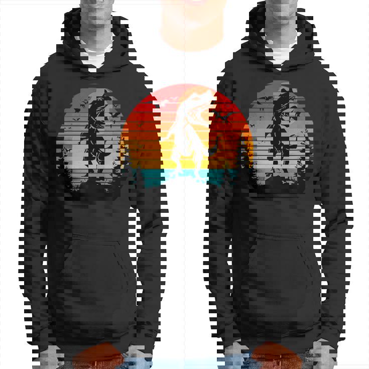 Vintage T-Rex Dinosaurier März Retro Sonnenuntergang Dinosaurier Hoodie