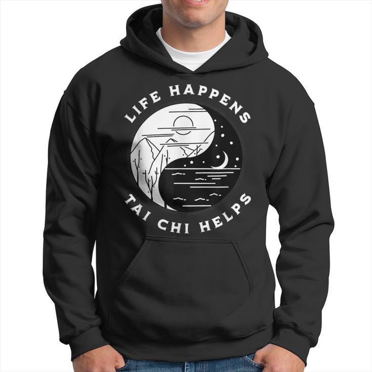 Vintage Tai Chi Life Happens Tai Chi Helps Day Night Hoodie