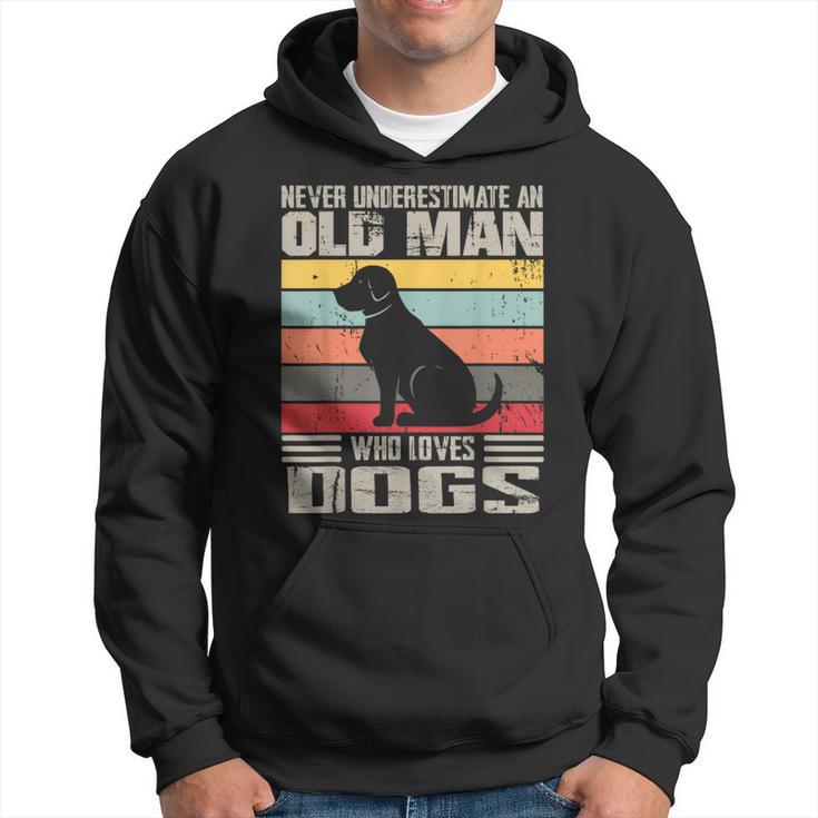 Vintage Never Underestimate An Old Man Who Loves Dogs Cute Hoodie
