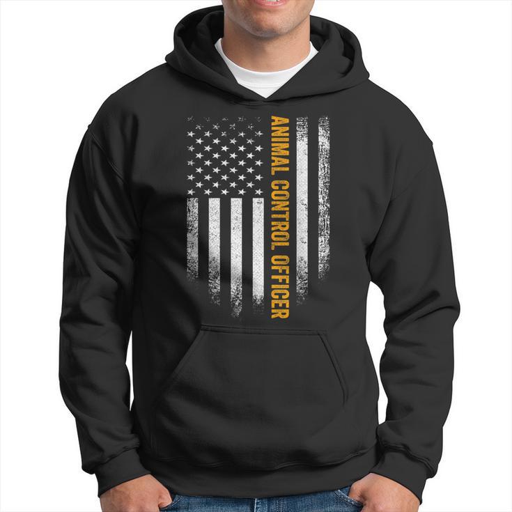 Vintage Usa Animal Control Officer American Flag Patriotic Hoodie