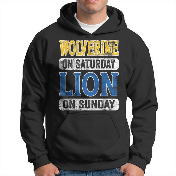 Vintage Wolverine On Saturday Lion On Sunday Hoodie