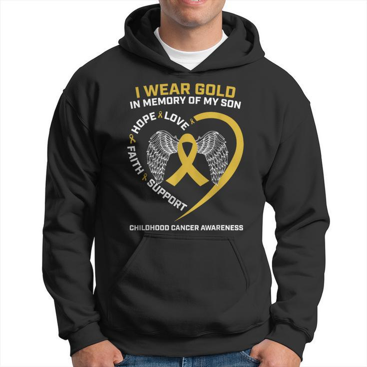 I Wear Gold In Memory Of My Son Childhood Cancer Awareness Hoodie