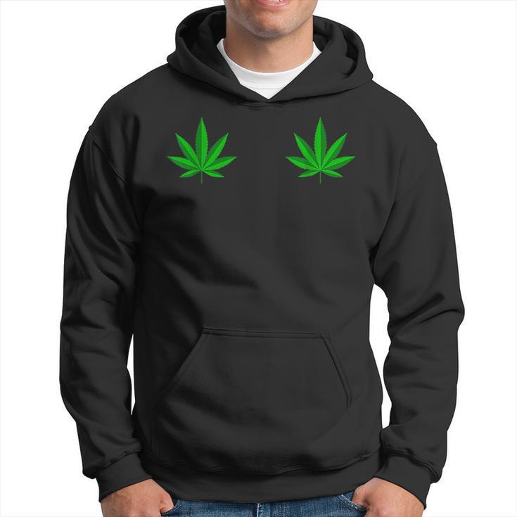 Weed Green Boobs Cannabis Stoner 420 Marijuana Woman Hoodie