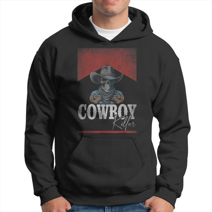 Western Cowboy Killer Cowboy Skeleton Hat And Scarf Hoodie