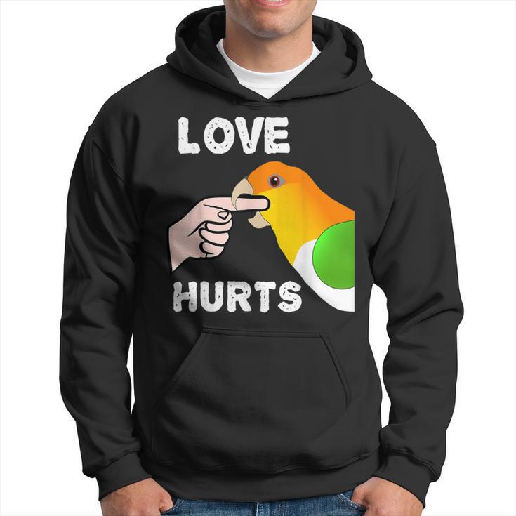 White Bellied Caique Parrot Love Hurts Hoodie