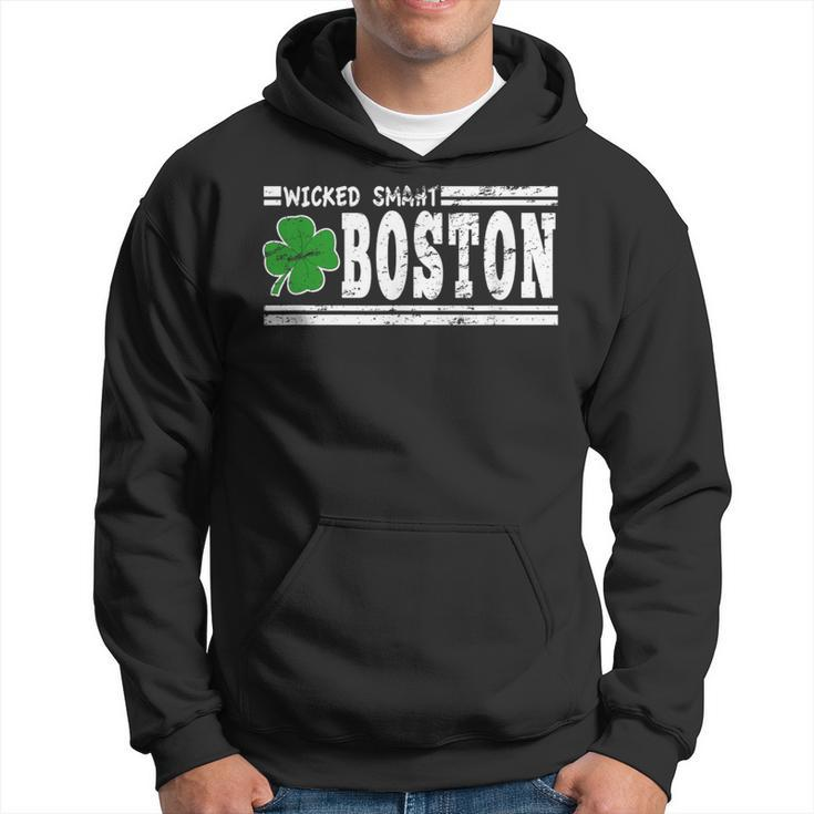 Wicked Smaht Boston Massachusetts Accent Smart Ma Distressed Hoodie