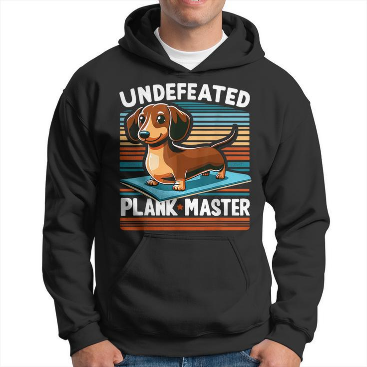 Wiener Dog Sports Lover Undefeated Plank Master Dachshund Hoodie