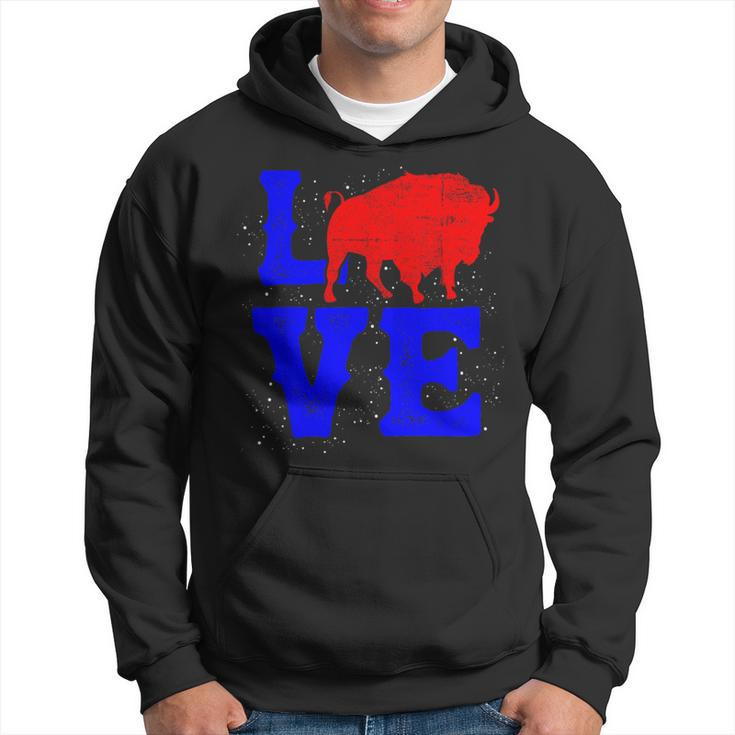 Wild American Bison Lover Valentines Day Love Buffalo Hoodie