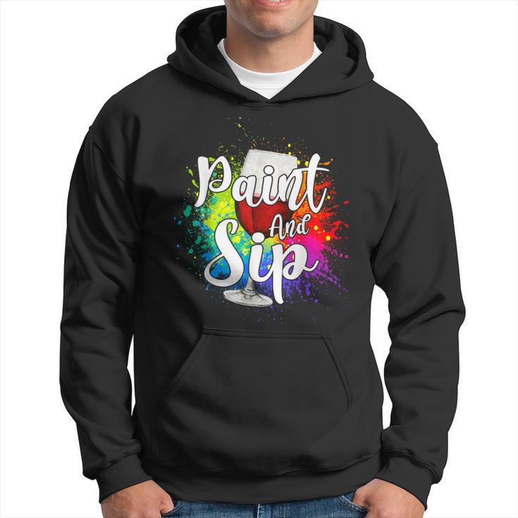 Wine Lover Drinkers Graphic Paint And Sip Party Drinking Hoodie