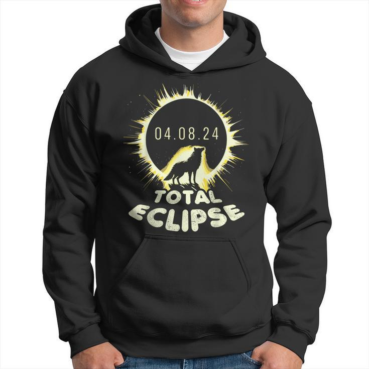 Wolf Fans Totality Solar Total Moon Eclipse 2024 Spring Men Hoodie
