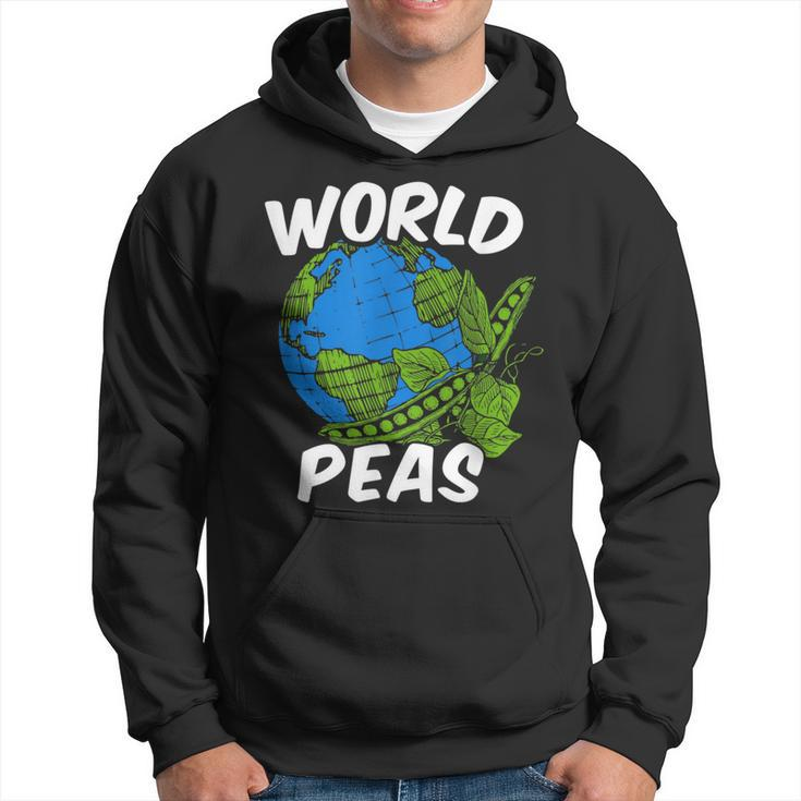 World Peas Pun Peace On Earth Globe Pea Pods Hoodie