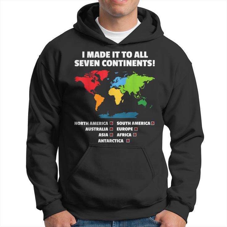 World Traveler Seven Continents 7 Continents Club White Hoodie