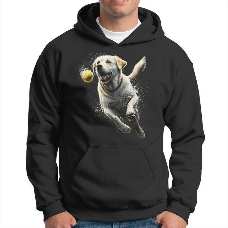 Yellow Labrador Retriever Chasing A Ball Labrador Retriever Hoodie