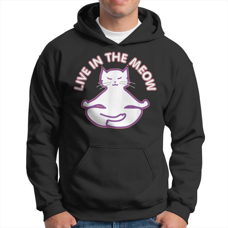 Yoga Cat Live In The Meow Yogi Kitty Meditation Lotus Pose Hoodie