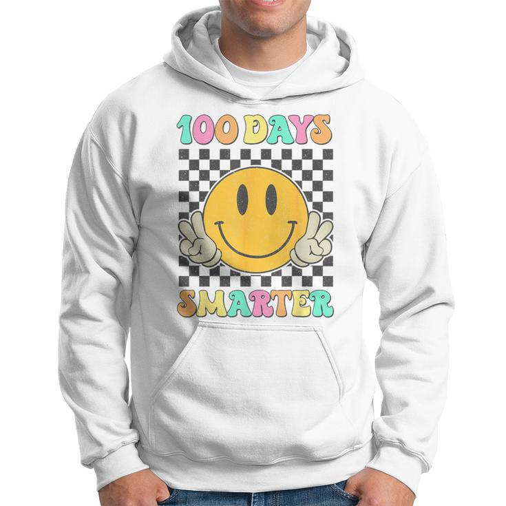 100 Days Smarter Cute Smile Face Hippie 100Th Day Of School Hoodie