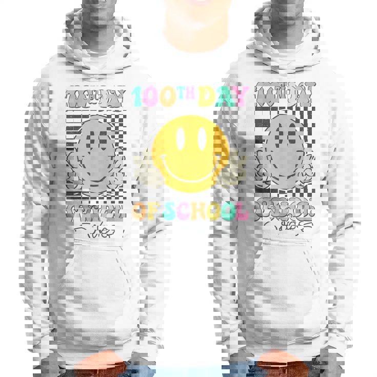 100Th Day Of School Vibes Cute Smile Face 100 Days Of School Hoodie