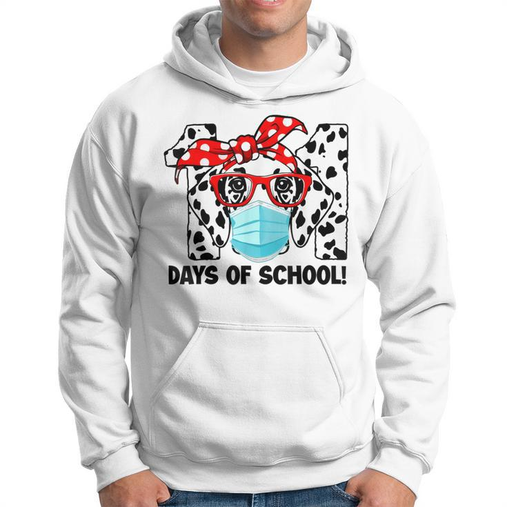 101 Days Of School Dalmatian Dog Face Mask 100Th Day School Hoodie