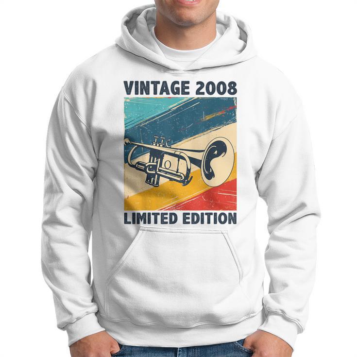 16 Years Old Vintage 2008 Trumpet Lover 16Th Birthday Hoodie