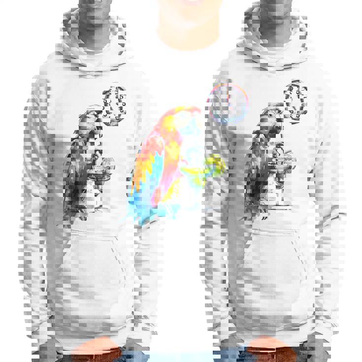 Always 5 O'clock Colorful Parrot Drinking Margarita Hoodie