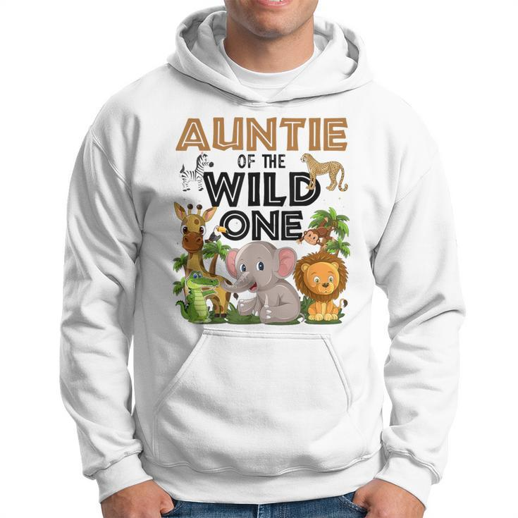 Auntie Of The Wild One Birthday 1St Safari Jungle Family Hoodie