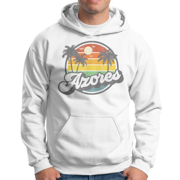 Azores Portugal Island Vacation Palm Trees Retro Beach Hoodie