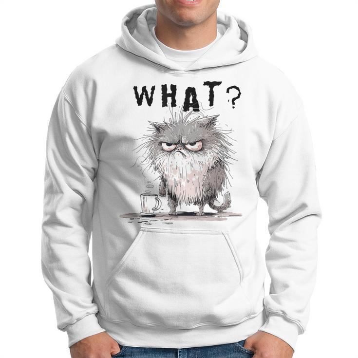 Bad Temper Feline With Coffee Grumpily Catty Grouchy Catt Hoodie