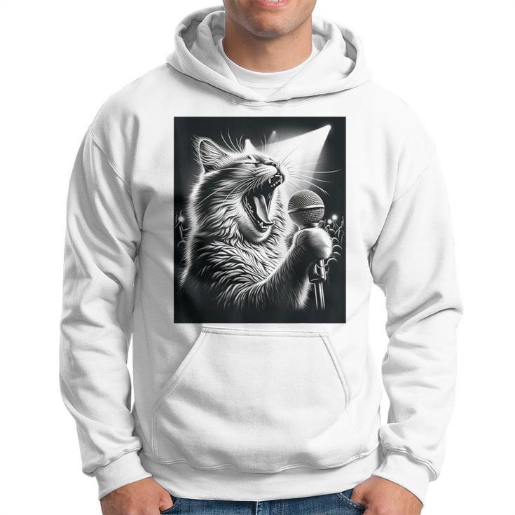 Band Musician Vocalist Singer Cat Singing Hoodie