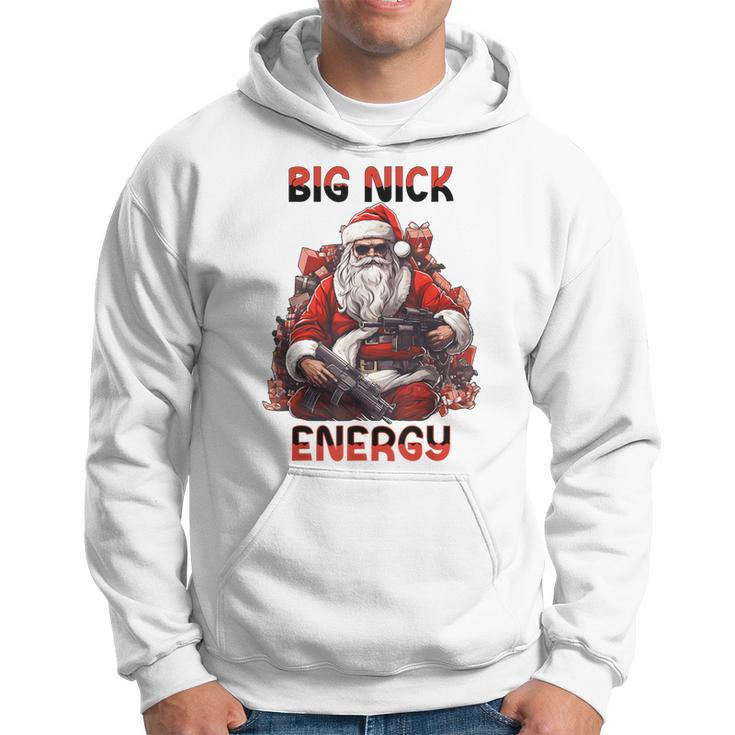 Big Nick Energy Vintage Gangster Santa Claus Wink Christmas Hoodie
