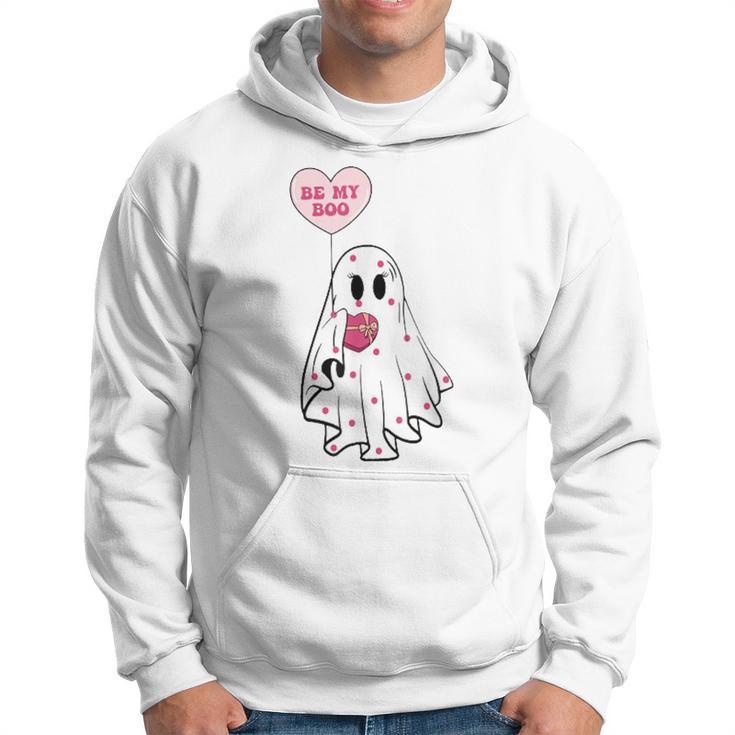 Be My Boo Cute Ghost Valentine's Day Lovers Hearts Hoodie