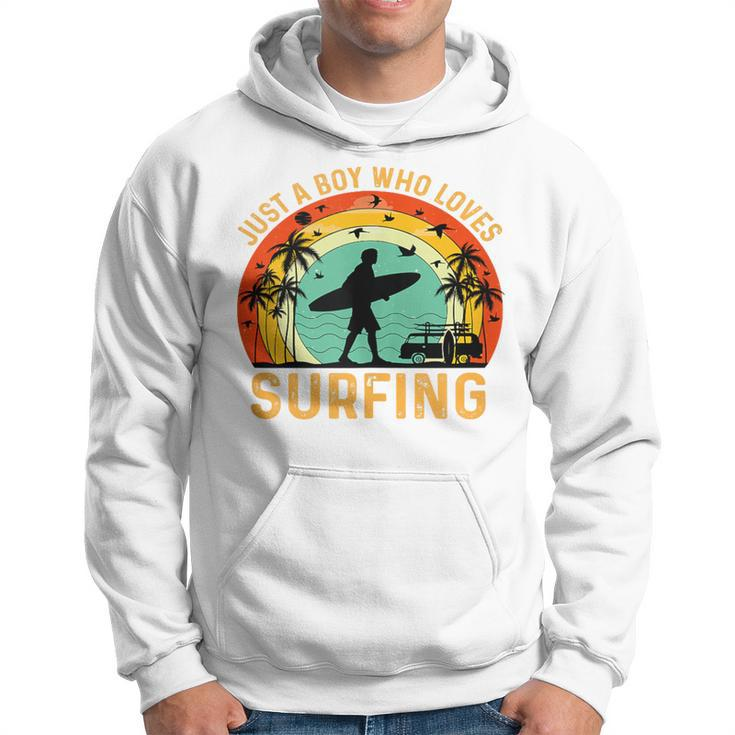 Boy That Love Surfing Vintage Loving Surfer Boy Hoodie