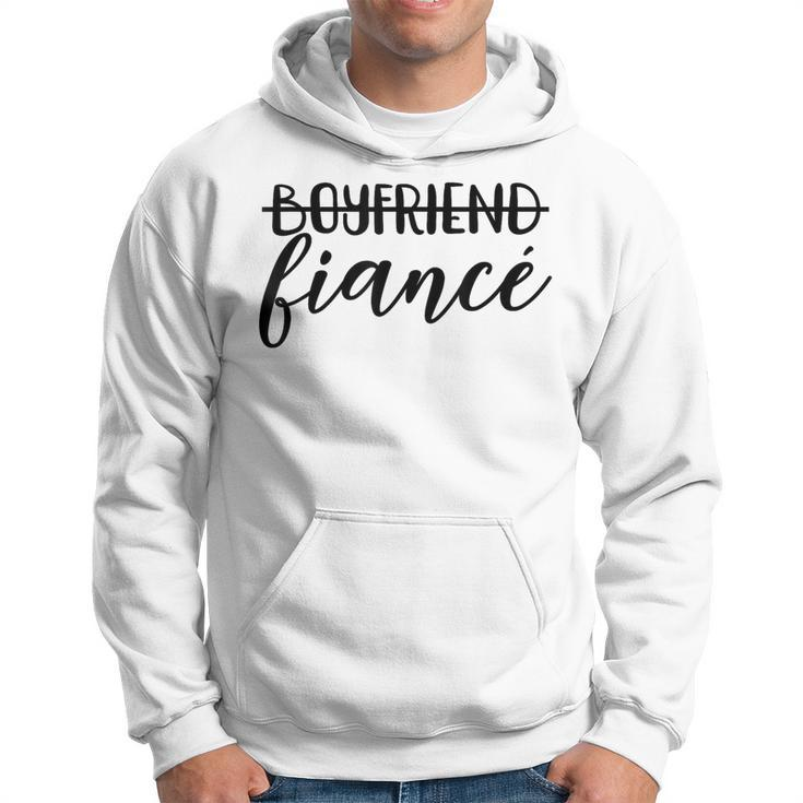Boyfriend Fiancé Engagement Engaged Couple Matching Hoodie